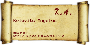 Kolovits Angelus névjegykártya